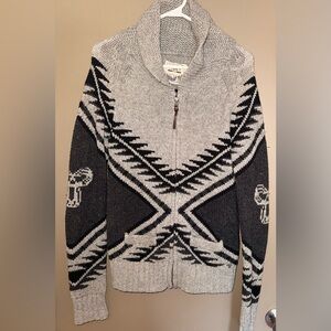 TNA Black and Grey Wool Sweater
